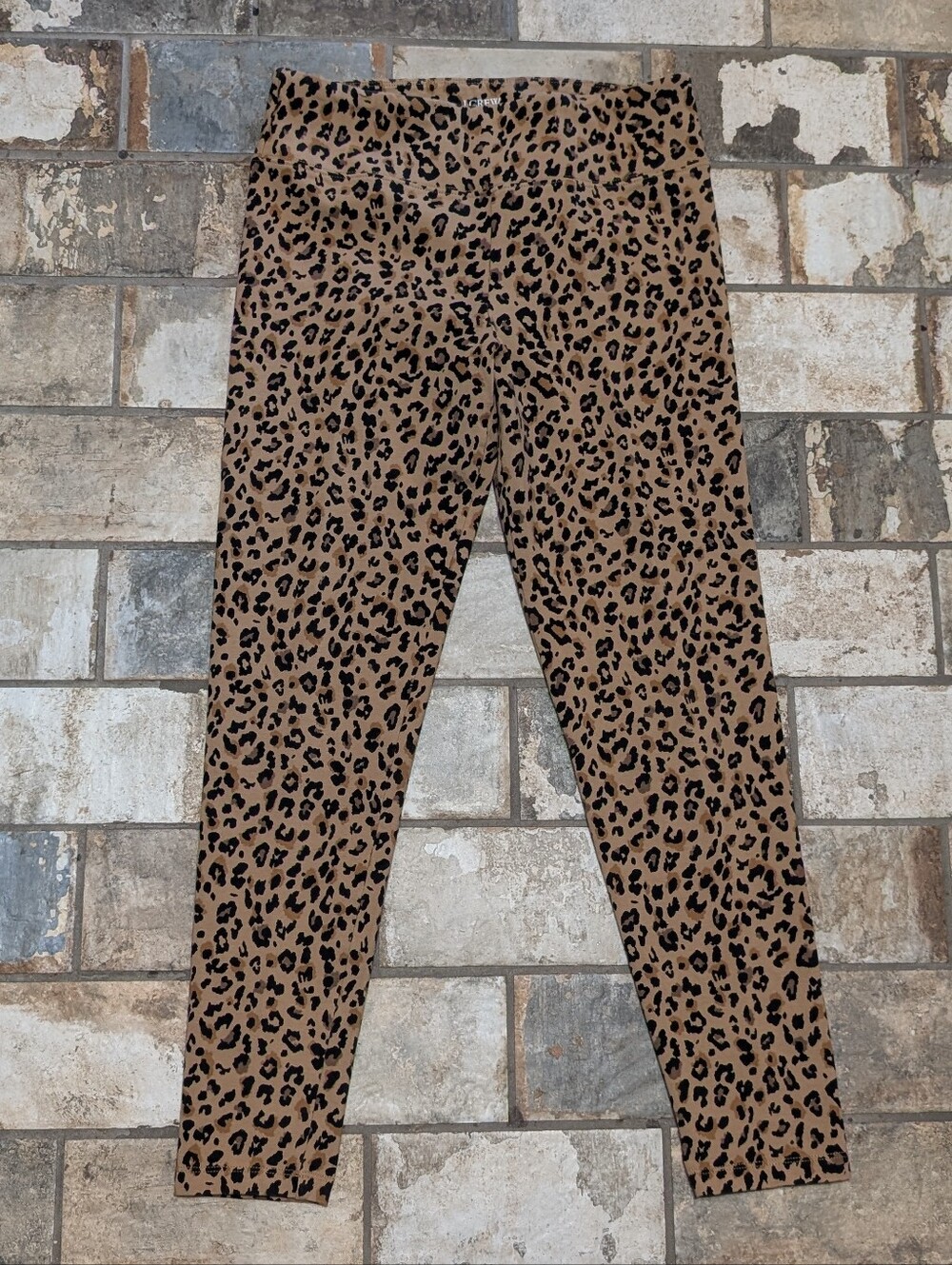 J.Crew Leopard Animal Print Cotton Stretch High-Rise Leggings - Women's Medium